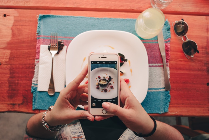 photographing food on a plate