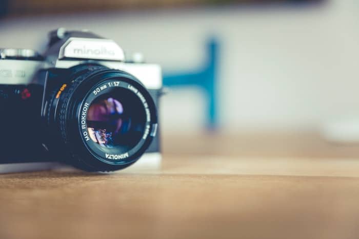 a camera on a table