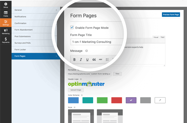 Quick and Easy Form Landing Pages in WordPress