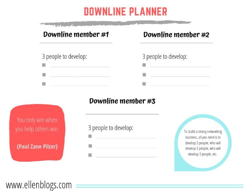 Downline Organizer that's Printable for Your MLM Business