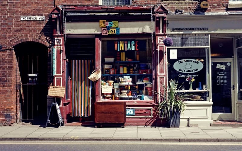 a vintage store front