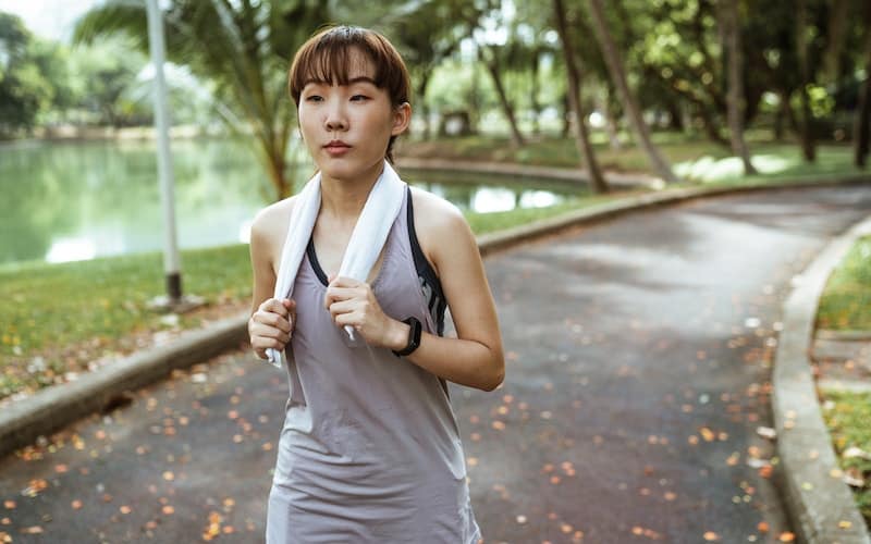 woman jogging in the park