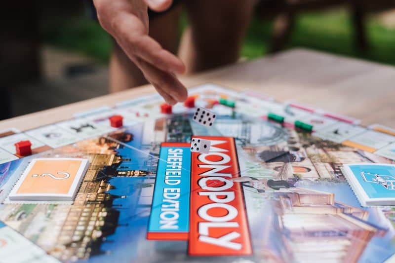 close up of monopoly board game