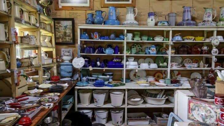 old dishes on display